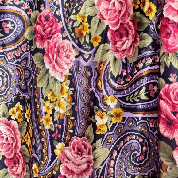 Sentiments dress paisley roses floral purple pink orange green boho nighty rare - Picture 4 of 9